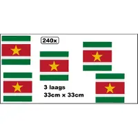 Wefiesta 240x Servetten Suriname 33cm x 33cm - 3 laags - Servet diner eten knoeien restaurant BBQ thema feest verjaardag feest