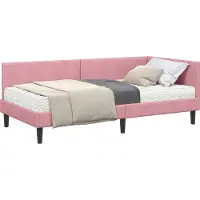 vidaXL Hoekbedframe met Matras 2 st Roze 80 x 200 cm Fluweel