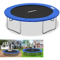 YRHome Trampoline-randafdekking, veerafdekking, Ø 244 cm, UV-bestendigheid, scheurbestendig, randbescherming, veiligheidsmat, trampoline-accessoires, standaardmaat voor trampolines blauw