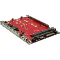 Roline M.2 naar SATA III SSD H/W adapter, 2x M.2 NGFF SSD, bootable en RAID compatibel.