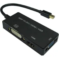 Value Mini DisplayPort 1.2 naar HDMI, DVI en VGA adapter / zwart - 0,15 meter