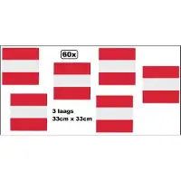 Wefiesta 60x Servetten Oostenrijk 33cm x 33cm - 3 laags - Servet diner eten knoeien restaurant BBQ thema feest verjaardag feest