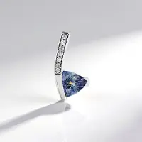 Cavill - Zilveren Hanger - 925 Zilver Geplatineerd - 0,52 ct Onverhitte Tanzaniet Trilliant - 0,06 ct Cambodjaanse Zirkonia