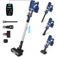 UMLO YYchan Stofzuiger - Steelstofzuiger Draadloos 300W - 4000mAh-batterij - zonder zak - Ultralicht - LED-zuigmond - Blauw