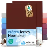 Etérea Himmlische Qualität etérea Jersey hoeslaken 2-pack 140x200-160x200 cm (hoek 25 cm) 100% katoen - Bordeaux