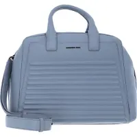 Mandarina Duck Leren Handtas Schoudertas I-Con Tote Waterfall Blauwgrijs