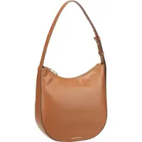 Mandarina Duck Leren Schoudertas Luna Hobo Caramel Cafe Bruine