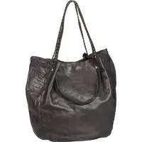 Campomaggi Leren Shopper Schoudertas Large Shopping Bag Grigio Antraciet