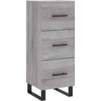 vidaXL Dressoir 34,5x34x90 cm bewerkt hout grijs sonoma eikenkleurig