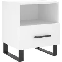 vidaXL Nachtkastje 40x35x47,5 cm bewerkt hout wit