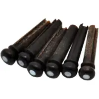 Göldo Buffalo Horn Bridge Pins met Perlmutt Dot, 6 st. - Gitaaronderdeel