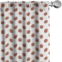 Abakuhaus Basketbalgordijnen – 2x75x225 cm – Microfaser – Halfdonker – Kaneel/Zwart/Wit