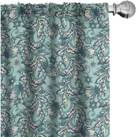 Abakuhaus Bloemen gordijnen – Oosterse Bloemen – 2x75x175 cm – Lichtblauw