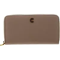 Coccinelle Leren Portemonnee Myrine Zip Around Wallet Toasted Beige