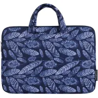 Canvas Artisan Laptophoes 13 Inch HV – Laptop Sleeve met Handvat – Midnight Leaves Blauw