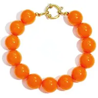 Yehwang Oranje Kralen Armband – Statement Armband met Grote Kralen – Trendy Dames Armband- koningsdag