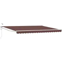 vidaXL Elektrisch Uitschuifbare Zonneluifel Bruin 5 x 3 m