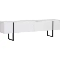Skye Decor - TV-standaard - Wit, zwart - 100% met melamine gecoat spaanplaat - 39 x 190 x 10 cm
