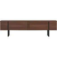 Skye Decor , hoogwaardige TV-standaard, walnoot en zwart, 180 x 50 x 30 cm | 100% melaminecoating op spaanplaat, 18 mm dik | Modern, industrieel design voor uw woning.