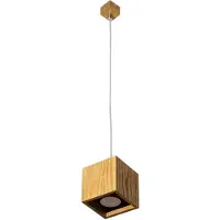 LED Wood Hanglamp LED Eiken Hout 10x10cm voor Woonkamer, Keuken, Eettafel