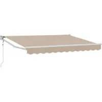 vidaXL Uitschuifbare luifel Beige 2,5 x 2 m Polyester en Metaal