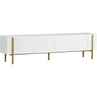 Skye Decor - TV-standaard - Wit, Goud - 100% met melamine gecoat spaanplaat - 192 x 37 x 14 cm