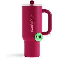 Waterdrop Explorer Thermo Drinkbeker 1,1 L - 12 uur koud - Drinkbeker met rietje, handvat en lekvrij deksel - Wildberry - Perfect voor ijskoude dranken