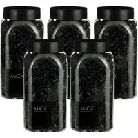 Mica Decorations decoratie steentjes - 5x - zwart - 650ml - hobby steentjes - sier stenen