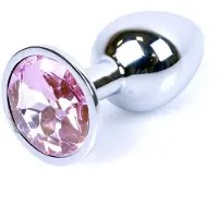 Power Escorts Rosé Anal Plug RVS met Kristal – 7 cm – Luxe Design & Comfort