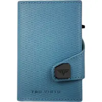 Tru Virtu Leren Kaarthoes Click & Slide Wallet Rhombus Light Blue / Silver Blauw Veelkleurig