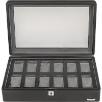 Windrose Tempura - Horlogekoffer (für 12 Uhren) 38 cm (zwart)