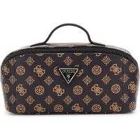 GUESS toilettas Wilder Cosmetic Travel Bag Brown donkerbruin