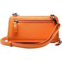 Esquire Leren Portemonnee Telefoontasje Peru Phone Wallet Bag Orange Oranje