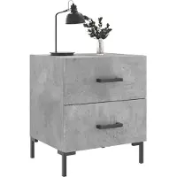 vidaXL Nachtkastje 40x35x47,5 cm bewerkt hout betongrijs