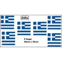 Wefiesta 240x Servetten Griekenland 33cm x 33cm - 3 laags - Greece Servet diner eten knoeien restaurant BBQ thema feest verjaardag feest