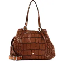Campomaggi Leren Schoudertas Shopper Centaurus Shopping Bag Cognac Bruine