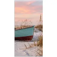 PosterMonkey Poster 60x120 cm - Rustiek - Roeiboot - Zandstrand - Posters - Kamer decoratie - Wanddecoratie woonkamer - Muurdecoratie slaapkamer
