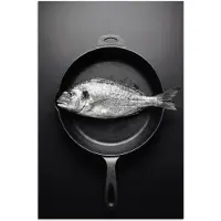PosterMonkey Poster 60x90 cm - Pan - Vis - Zwart - Wit - Posters - Kamer decoratie - Wanddecoratie woonkamer - Muurdecoratie slaapkamer
