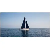 PosterMonkey Poster 120x60 cm - Zeilboot - Zee - Blauw - Posters - Kamer decoratie - Wanddecoratie woonkamer - Muurdecoratie slaapkamer