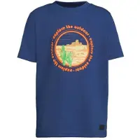 Orange stars T-shirt donkerblauw Jongens Katoen Ronde hals Printopdruk - maat 158/164