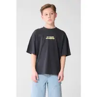Shoeby T-shirt grijs Jongens Katoen Ronde hals Tekst - maat 146/152