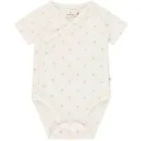 A Tiny Story romper ecru Jongens/Meisjes Stretchkatoen V-hals All over print - maat 50