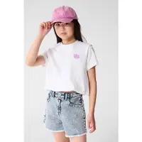 Shoeby T-shirt wit Meisjes Katoen Ronde hals Effen - maat 122/128