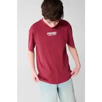 Shoeby T-shirt met backprint donkerrood Jongens Katoen Ronde hals Backprint - maat 134/140