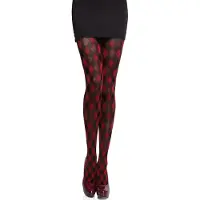Merry Style MS-GB-317 Dames Panty - 60 DEN- Gedessineerd - 3D-technologie - Polyamide - Rood - XL
