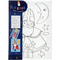 Wins Holland Set voor canvasverftechniek, thema Sinterklaas, formaat 18x25 cm, geschikt voor grootschalige productie