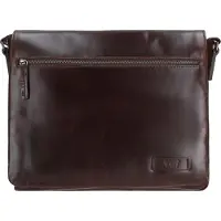 Jost Trelleborg Aktetas Messenger Leer 38 cm Laptop compartiment braun