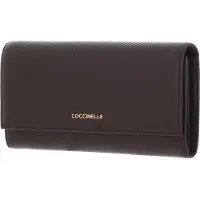 Coccinelle Metallic Soft Portemonnee donkerbruin