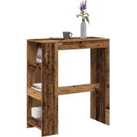 vidaXL Barkruk met plank, antieke look, 90x40x103,5 cm, houtvezel