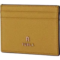 Furla Leren Kaarthouder Camelia Card Case Honey Geel